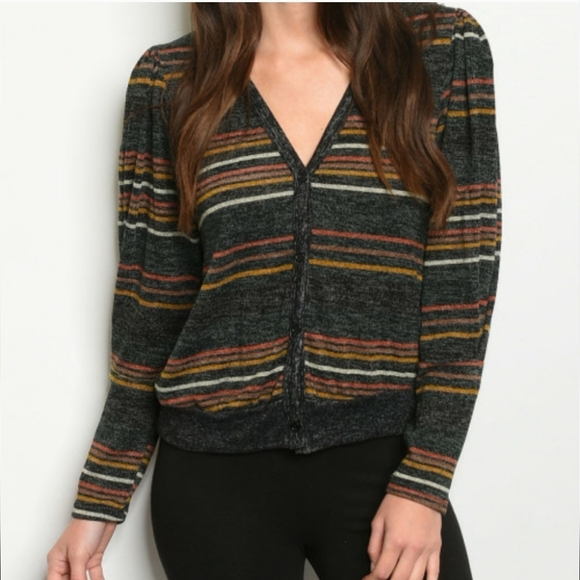 Humming Bird Striped Cardigan - Picture 1 of 7